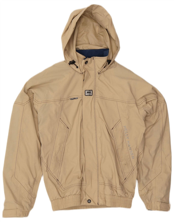 Jachetă bomber cu glugă grafică pentru bărbați Helly Hansen UK 36 Nailon mic, bej