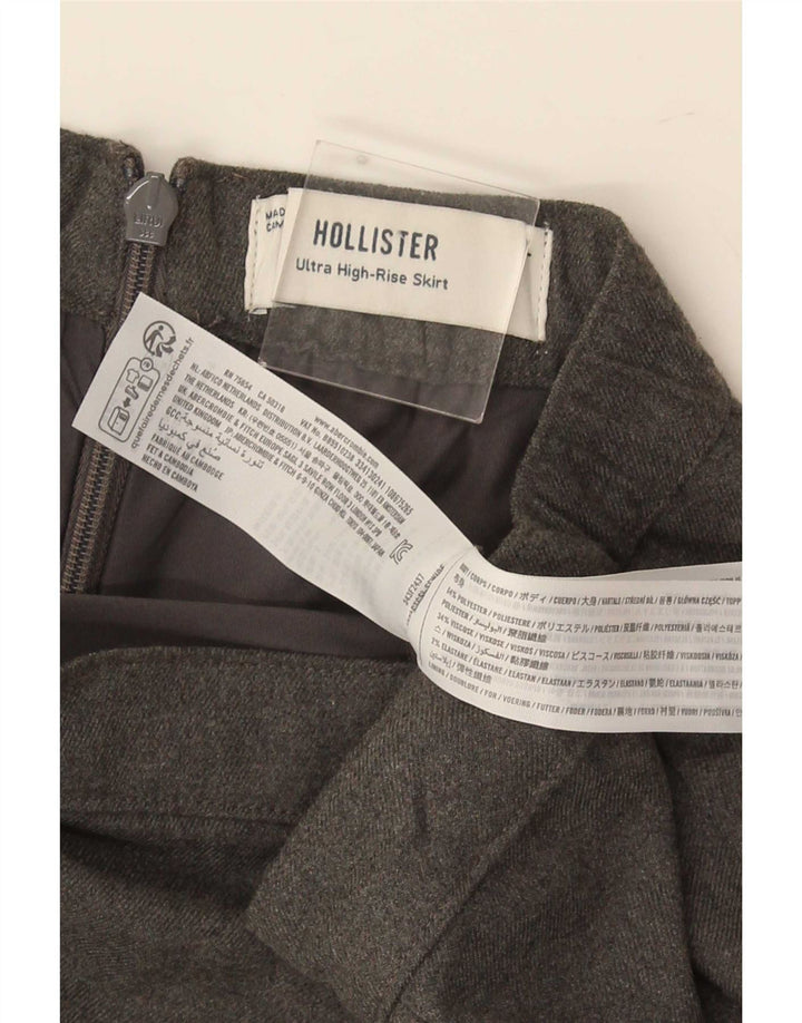 Fusta mini Hollister pentru femei UK 14 Large W30 Poliester gri