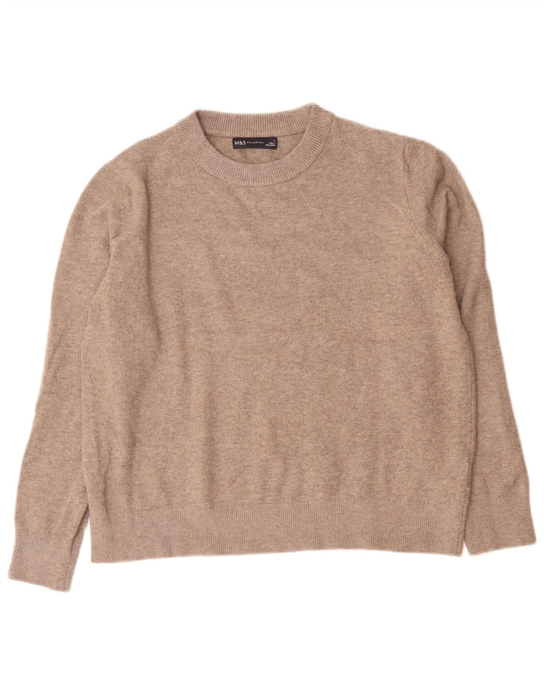Pulover pentru femei Marks & Spencer cu decolteu rotund UK 14 Poliester mediu gri