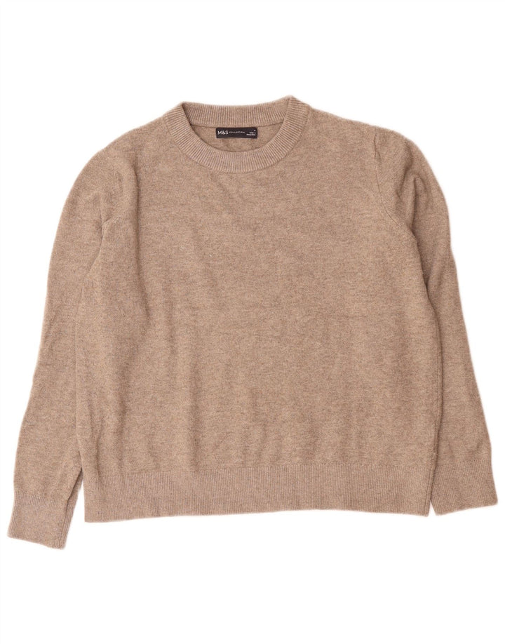 Pulover pentru femei Marks & Spencer cu decolteu rotund UK 14 Poliester mediu gri
