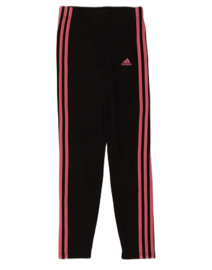 Leggings pentru fete ADIDAS 11-12 ani bumbac negru