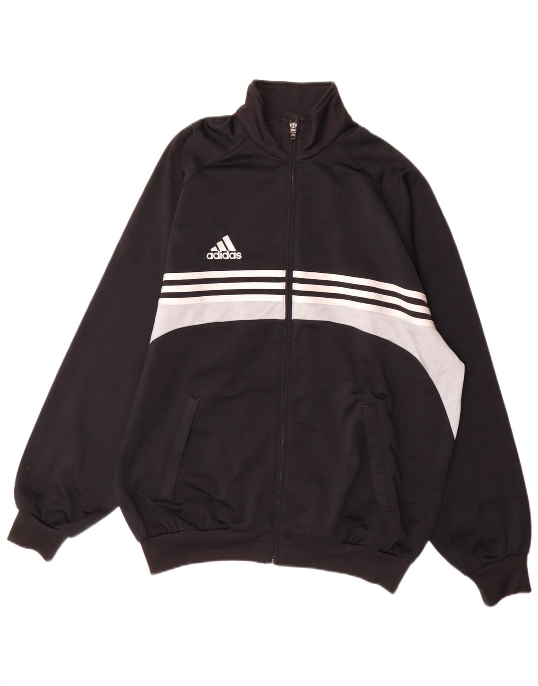 Jachetă de trening Adidas pentru bărbați Marea Britanie 42/44 Poliester mare negru color bloc