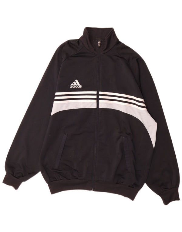 Jachetă de trening Adidas pentru bărbați Marea Britanie 42/44 Poliester mare negru color bloc