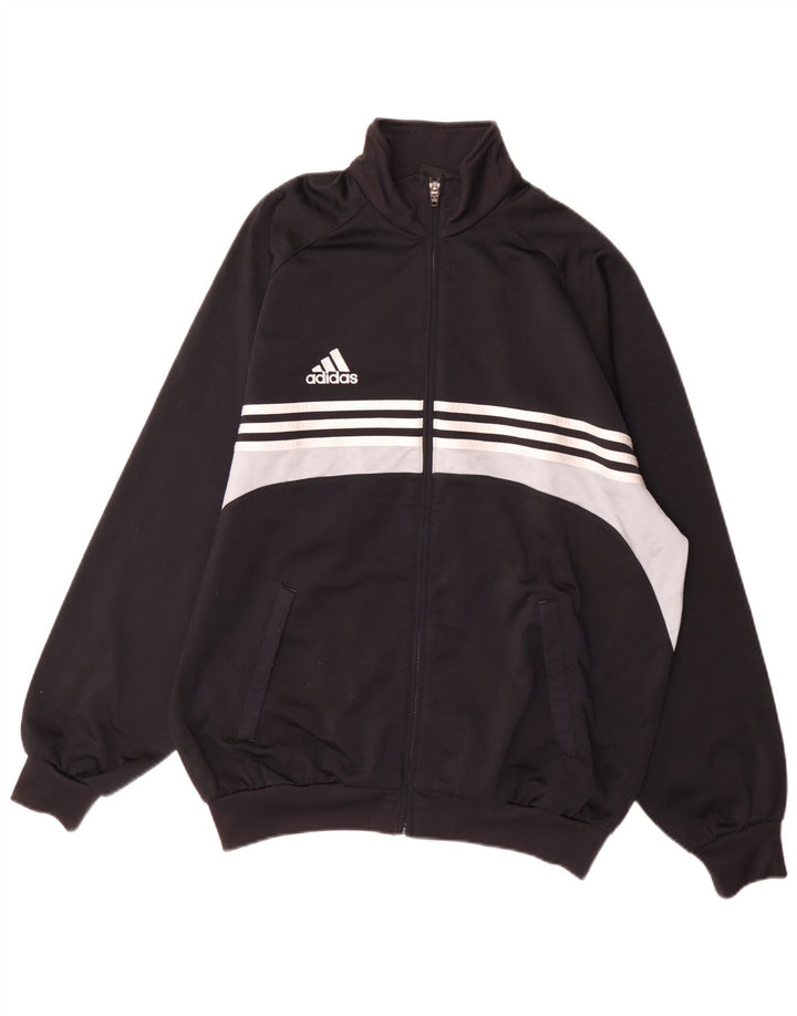 Jachetă de trening Adidas pentru bărbați Marea Britanie 42/44 Poliester mare negru color bloc