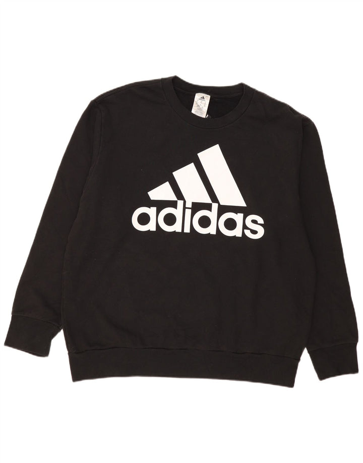 Hanorac grafic pentru bărbați Adidas Jumper XL bumbac negru