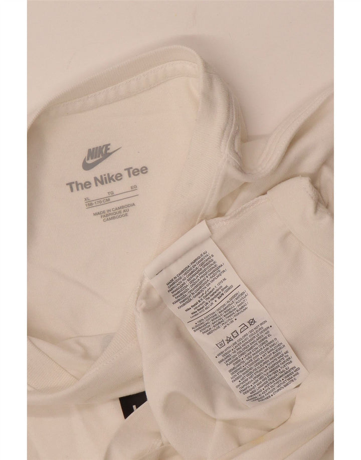 Tricou grafic pentru băieți NIKE Top 13-14 ani XL bumbac alb