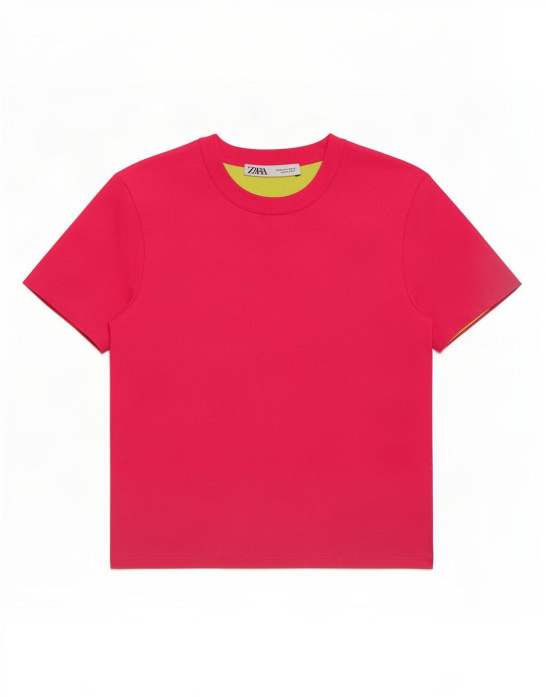 Tricou Crop pentru femei Zara UK 12 Poliester roz mediu