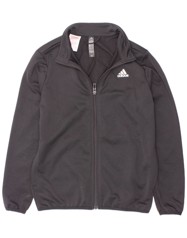 Jachetă de top pentru trening cu grafic pentru băieți Adidas 9-10 ani, poliester negru