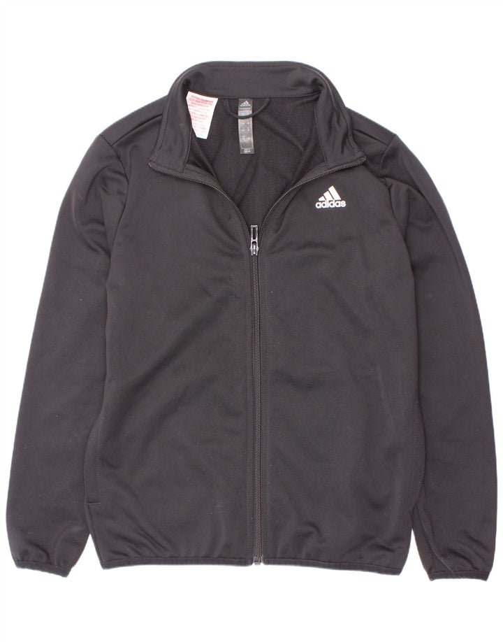 Jachetă de top pentru trening cu grafic pentru băieți Adidas 9-10 ani, poliester negru