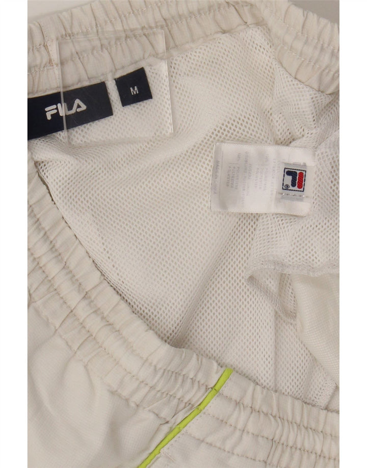 Pantaloni scurți sport Fila pentru bărbați, poliester alb mediu