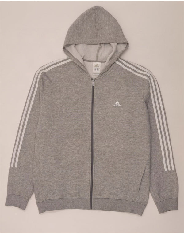Pulover Adidas pentru bărbați, cu fermoar, 2XL, bumbac cu pete gri