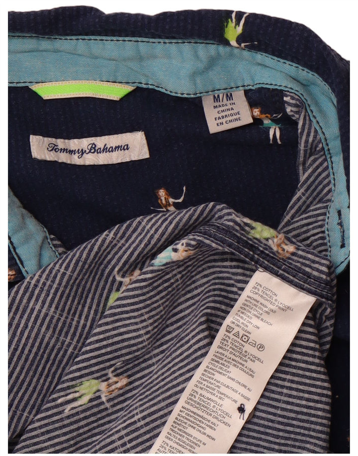 Cămașă pentru bărbați Tommy Bahama cu model abstract, bumbac mediu albastru bleumarin
