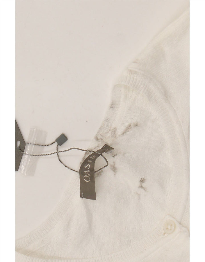 Pulover pentru femei Oasis Crop Bolero UK 12 Medium White Bumbac