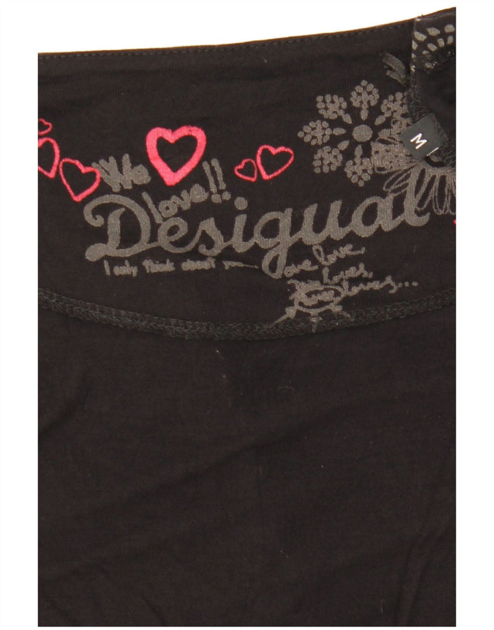 Bluză cu grafică supradimensionată pentru femei Desigual UK 14 Medium Black Geometric