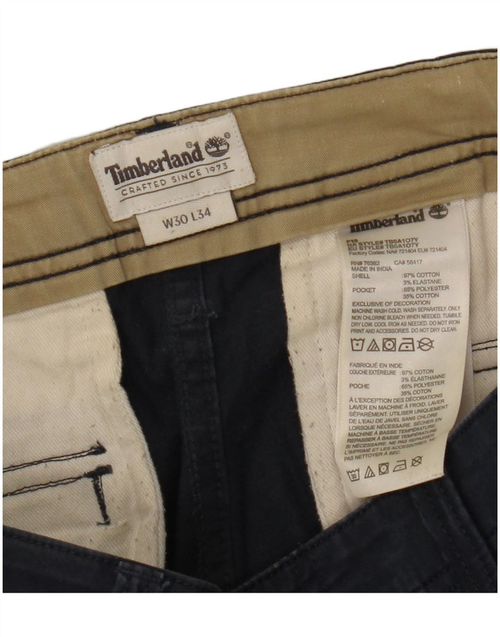 Pantaloni cargo drepti pentru bărbați TIMBERLAND L30 L27 bumbac bleumarin