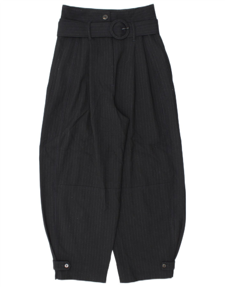 Pantaloni harem pentru femei Zara mici L26 L25 bleumarin cu dungi Poliester