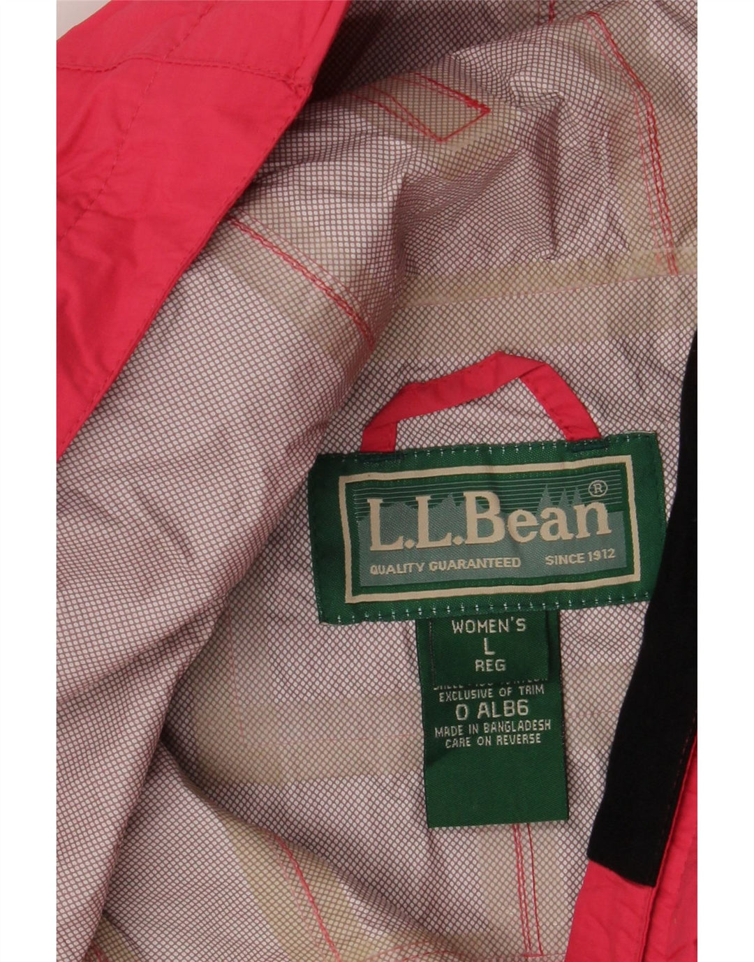 Jachetă de ploaie cu glugă pentru femei L.L.Bean UK 16, mare, roz din nailon