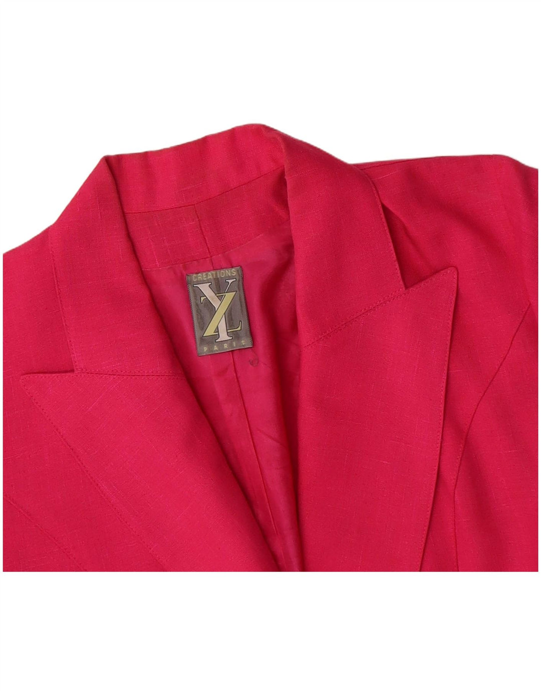 VINTAGE Womens Short Sleeve Double Breasted Blazer Jacket UK 16 Large Pink
