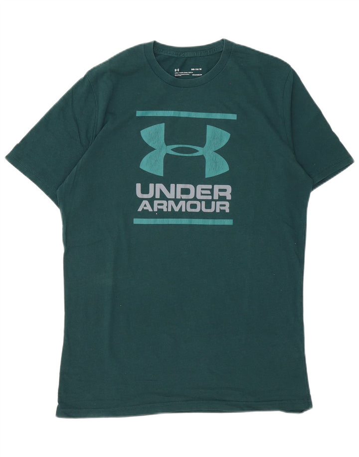 Tricou grafic pentru bărbați Under Armour Top din bumbac verde mediu