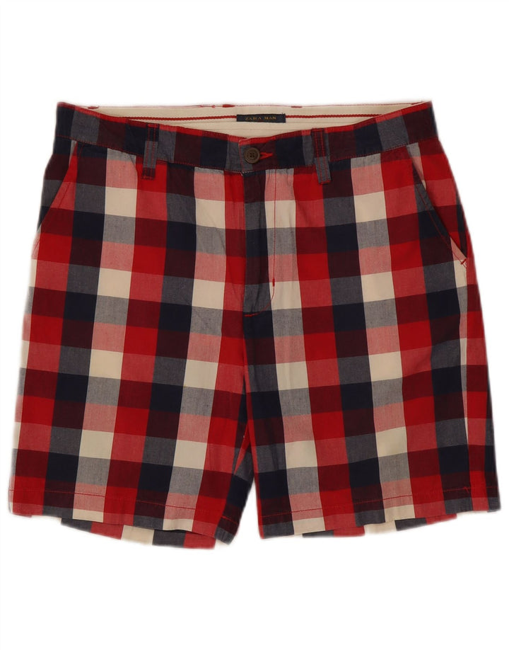 Pantaloni scurți chino pentru bărbați Zara EU 42 Large W32 Red Gingham