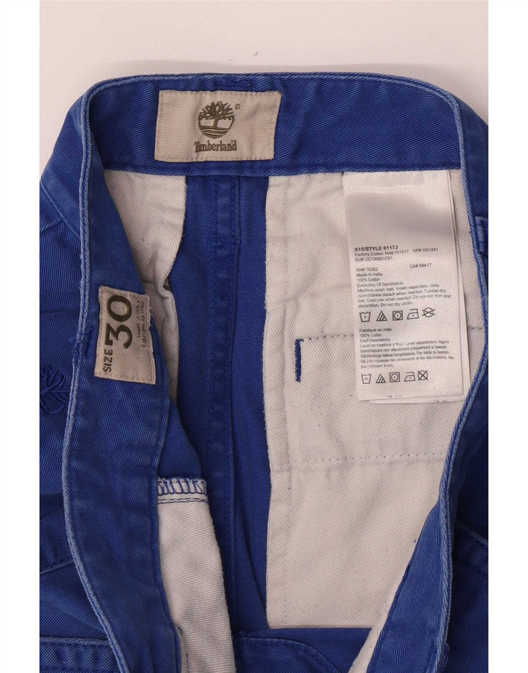 Pantaloni scurți chino pentru bărbați Timberland, mediu W30, bumbac albastru