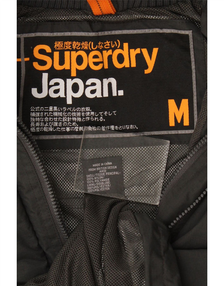 Jachetă de ploaie Superdry pentru femei UK 12, nailon gri mediu