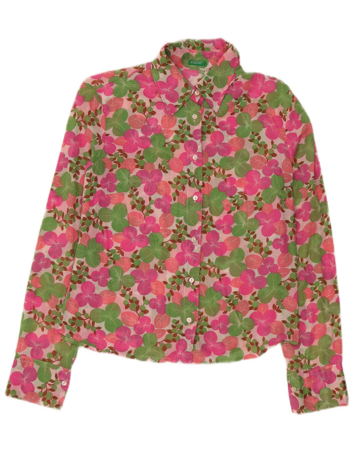 Cămașă Benetton pentru femei UK 14 Medium Pink Floral