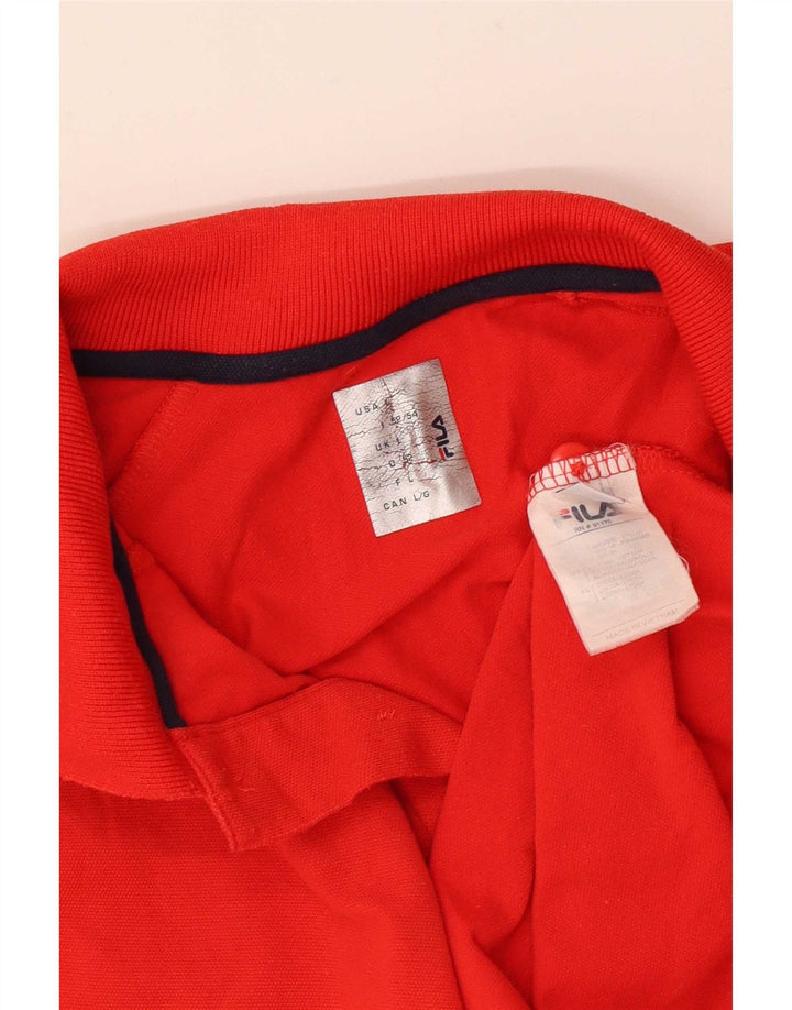 Tricou polo Fila pentru bărbați, mare, roșu, din poliamidă color bloc