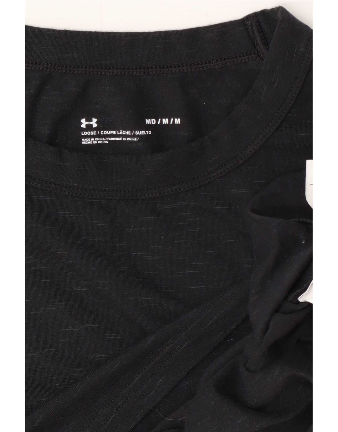 Crop Top pentru femei Under Armour cu mânecă lungă UK 14, bumbac mediu negru