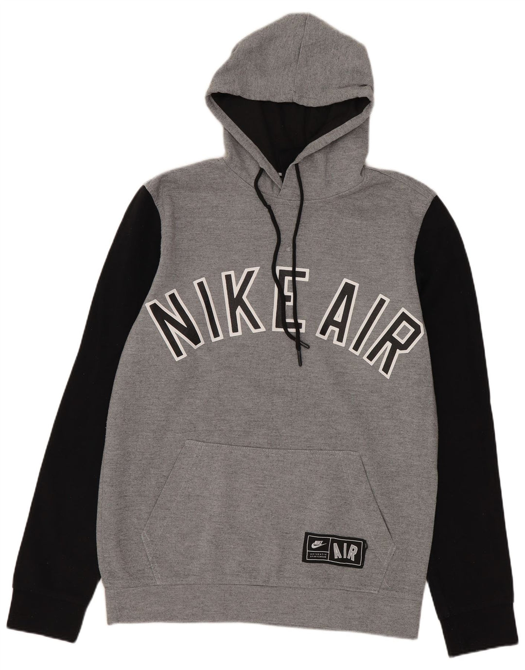 Jumper Nike pentru bărbați cu capota cu grafică, gri mediu, bloc de culoare