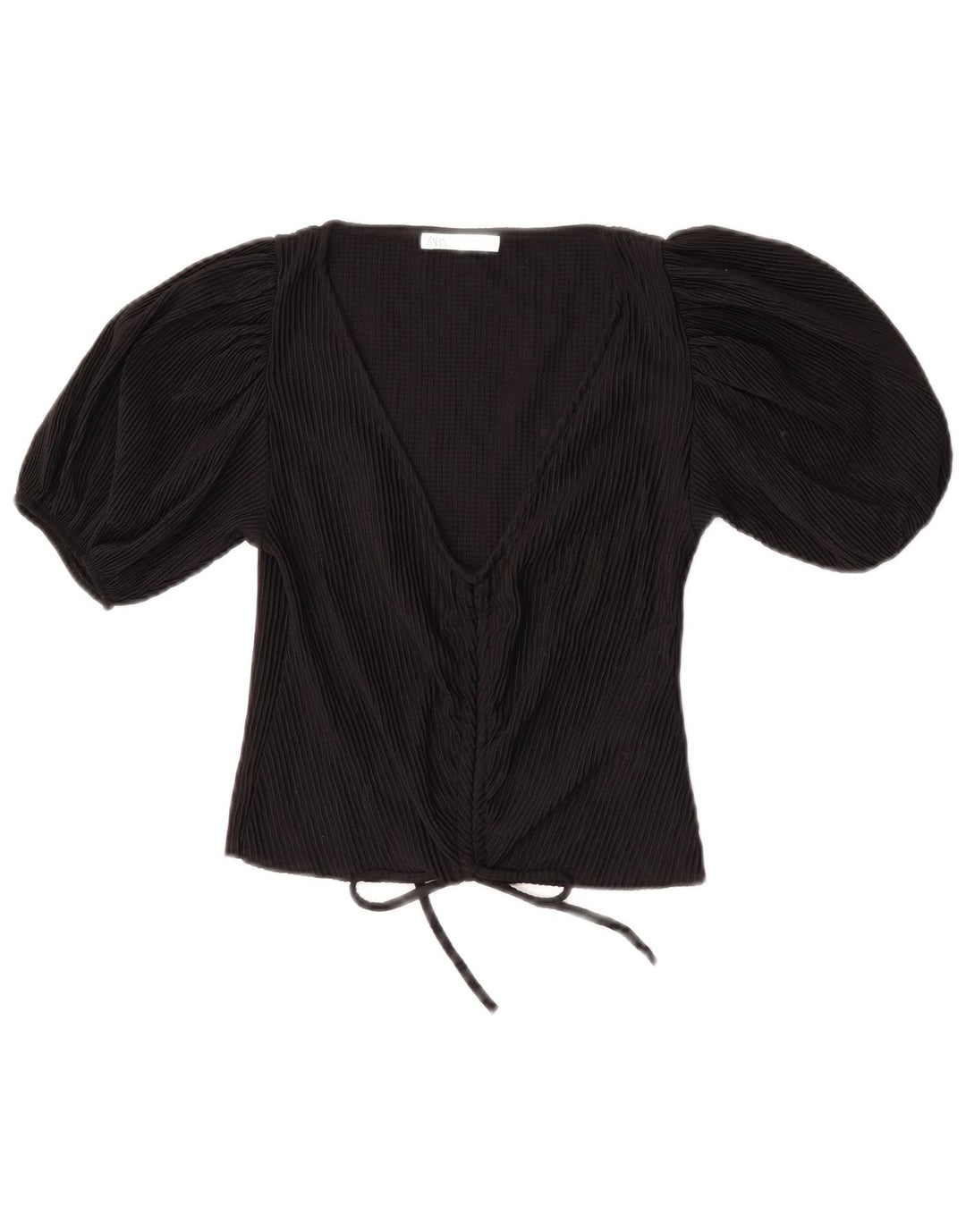 Bluză Crop Top Femei Zara UK 8 Poliester negru mic