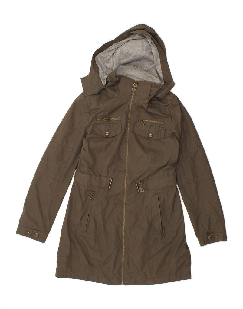 MISS SIXTY Womens Hooded Raincoat UK 10 Small Khaki Polyester Vintage Miss Sixty and Second-Hand Miss Sixty from Messina Hembry 