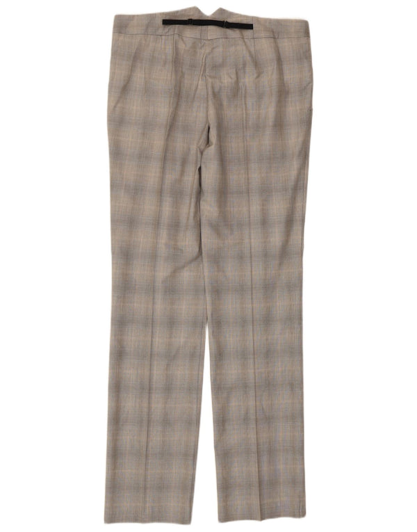 Pantaloni de costum pentru femei Sisley slim IT 42 Medium L30 L33 Poliester cu carouri gri