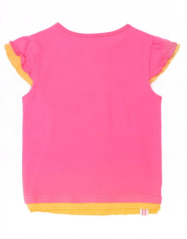 Tricou grafic Adidas Fete Top 5-6 Ani Roz Colorblock Bumbac