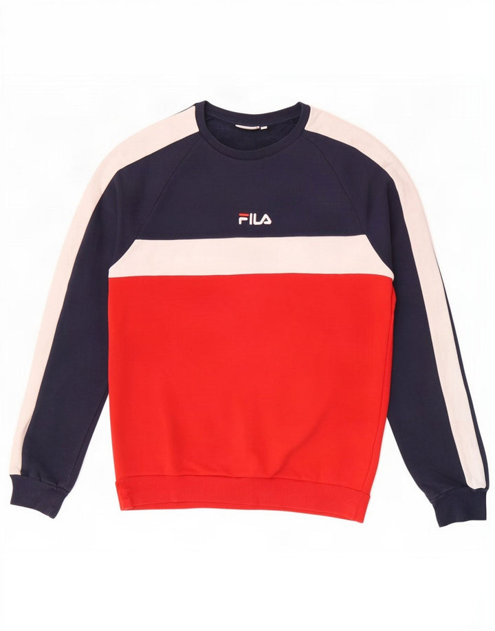 Pulover Fila Bărbați Pulover Mediu Bleumarin Bumbac Colorblock