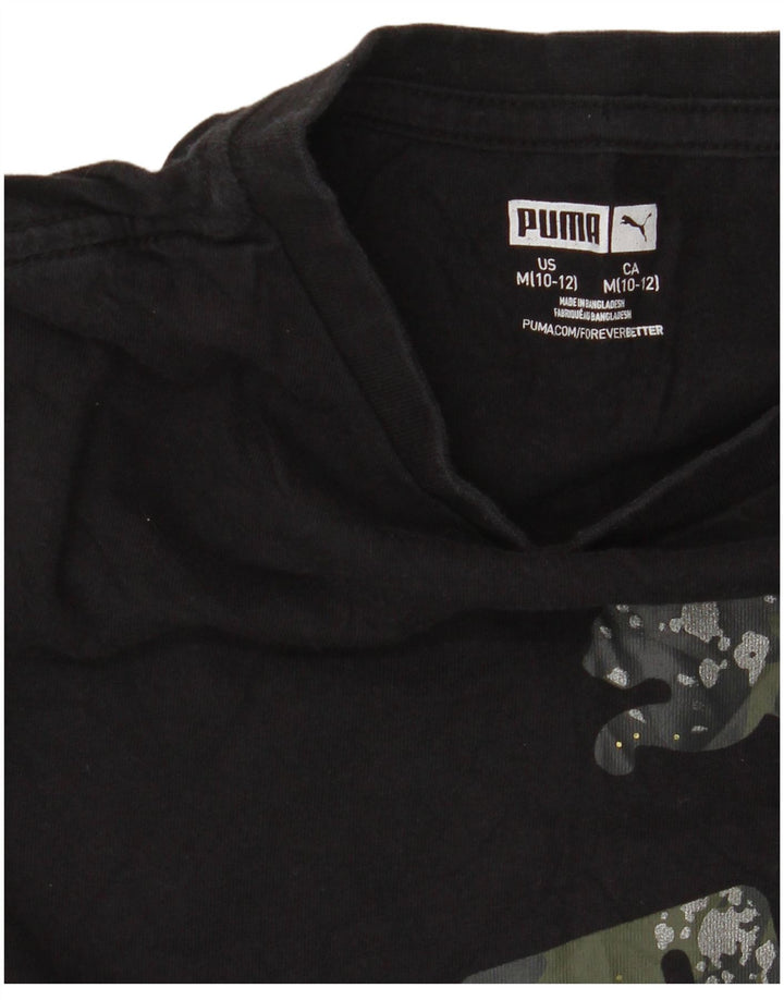 Tricou grafic PUMA pentru băieți Top 10-11 ani mediu negru