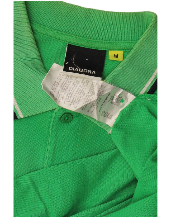 DIADORA Mens Polo Shirt Medium Green Cotton