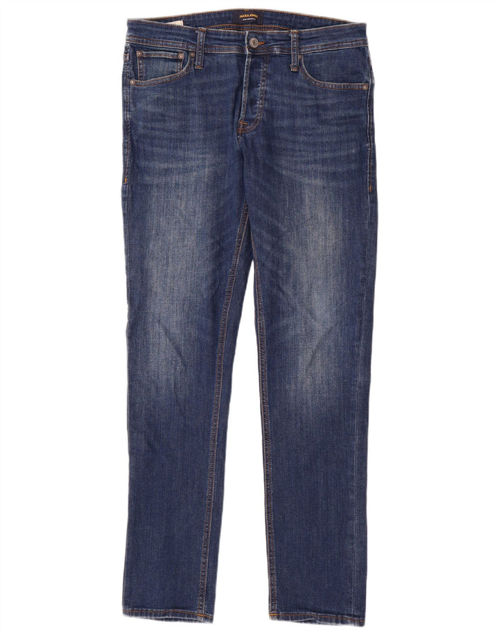Blugi slim pentru bărbați Jack & Jones W32 L32 bumbac albastru