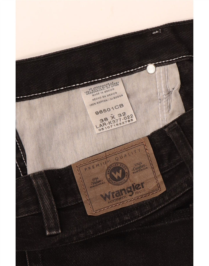 Blugi drepti pentru bărbați Wrangler W38 L26 bumbac negru
