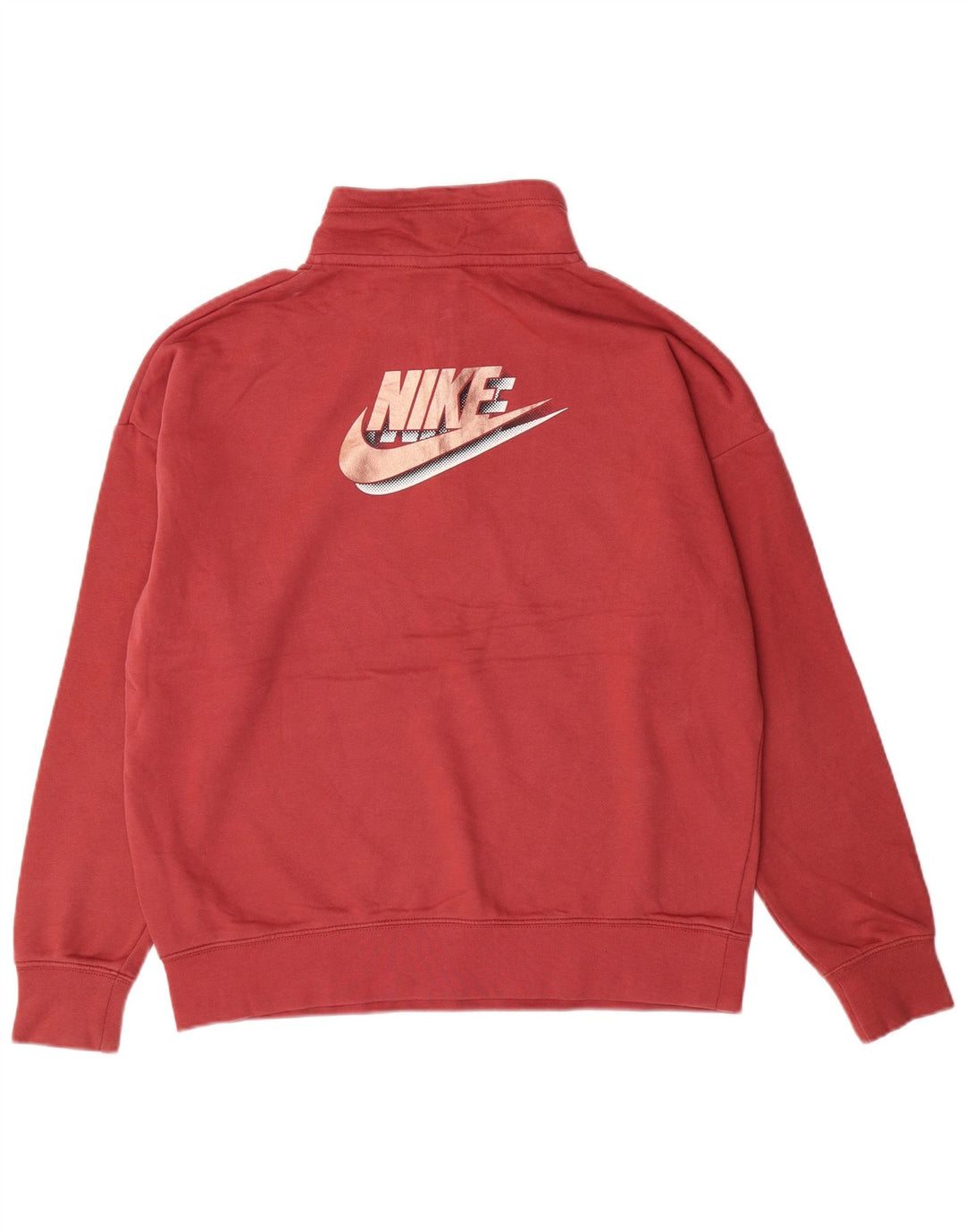 Pulover NIKE pentru femei, supradimensionat, cu grafic, cu fermoar, cu gât, UK 10, roz mic