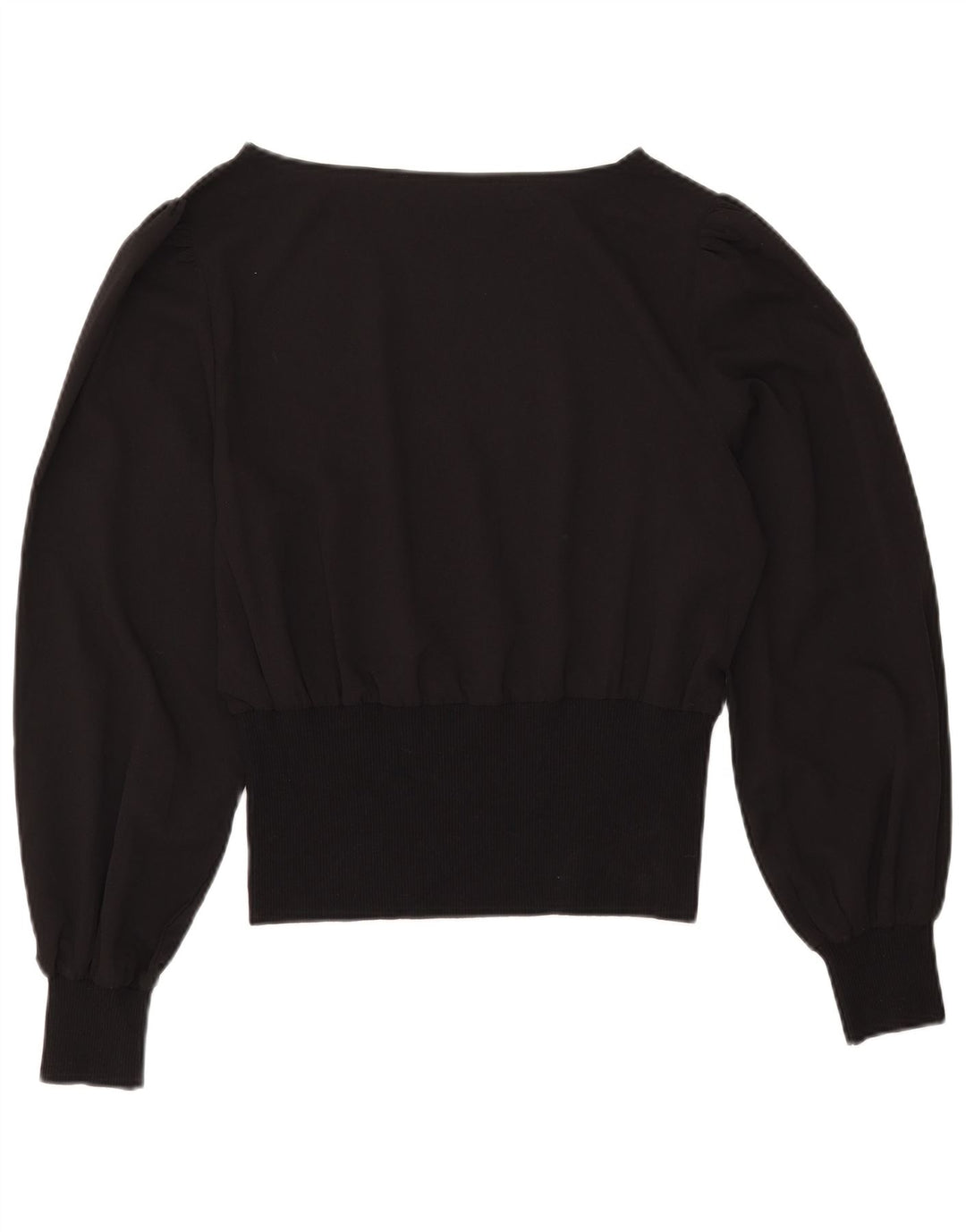 Bluză Vintage pentru femei Crop Batwing Top UK 12 Medium Black