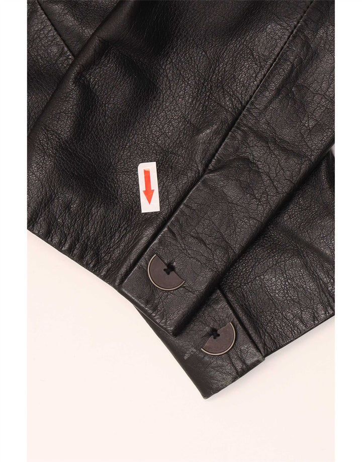 Jachetă de piele pentru femei Madeleine, cu două piept, UK 12 Medium Black