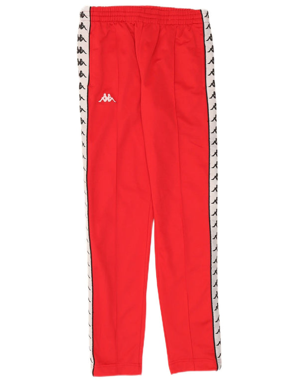 Kappa Mens Graphic Tracksuit Trousers Small  Red Colourblock Polyester