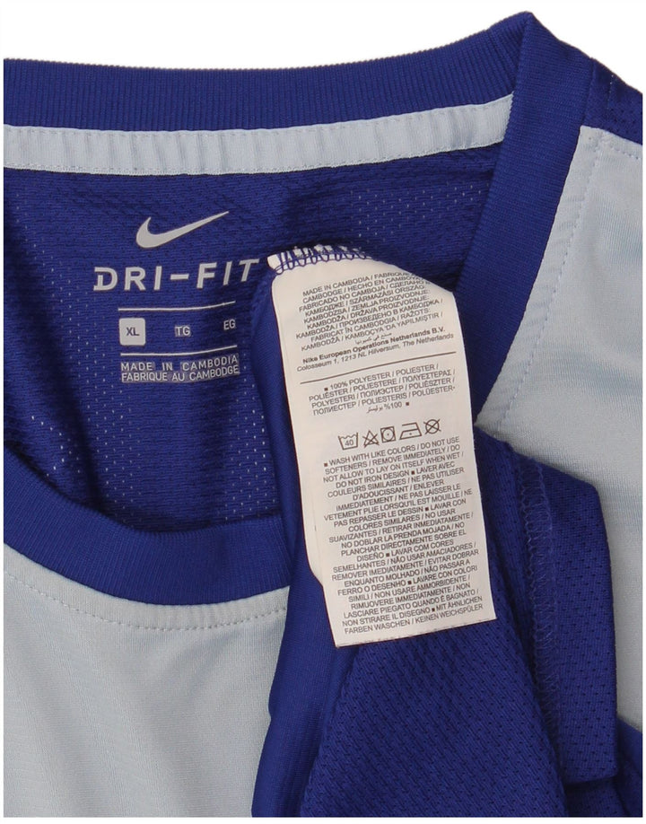 Tricou pentru bărbați Nike Dri Fit Top XL, albastru, poliester color bloc