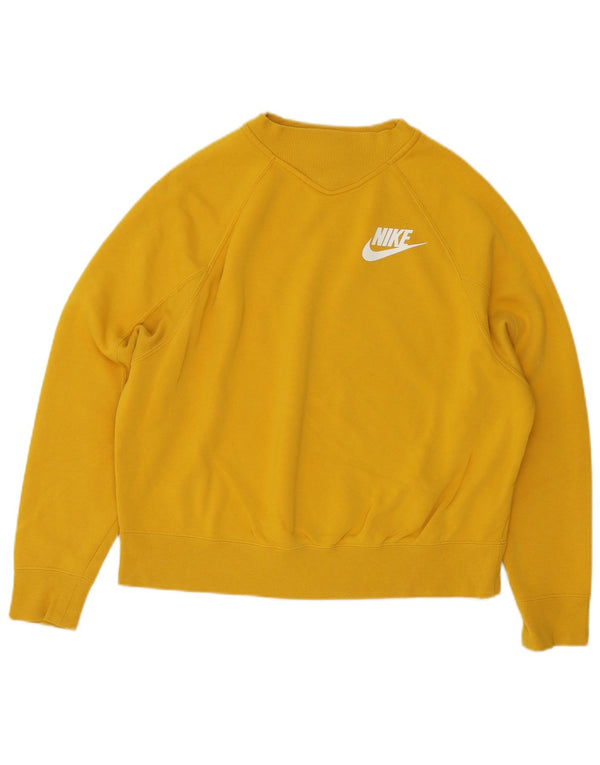 Pulover supradimensionat pentru femei Nike UK 10 Bumbac galben mic
