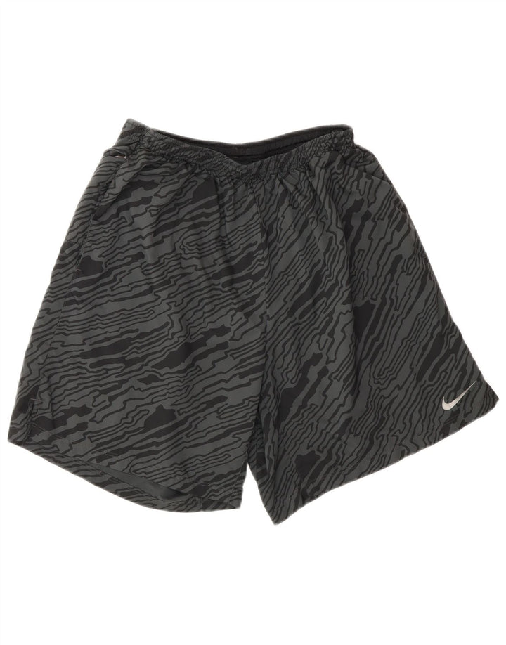 Pantaloni scurți sport NIKE Dri Fit pentru bărbați, cu model abstract, poliester mari, gri