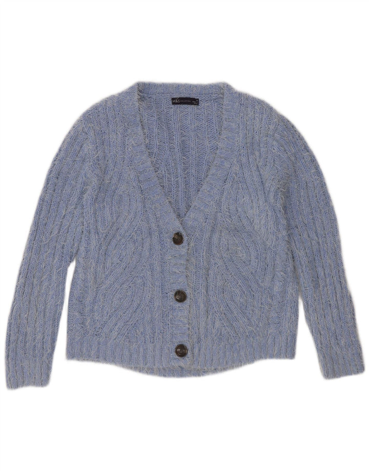 Pulover cardigan pentru femei Marks & Spencer UK 14 Poliester albastru mediu