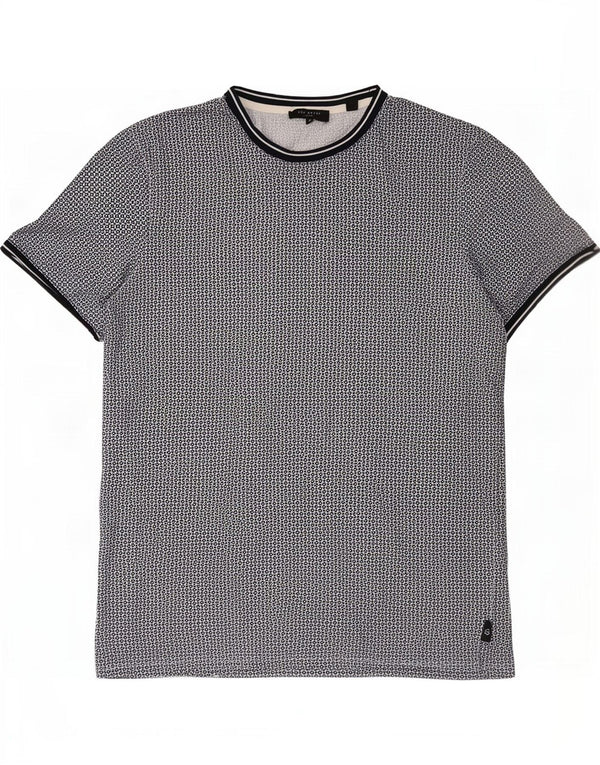 Ted Baker Mens T-Shirt Top Size 4 Large Grey Spotted Cotton