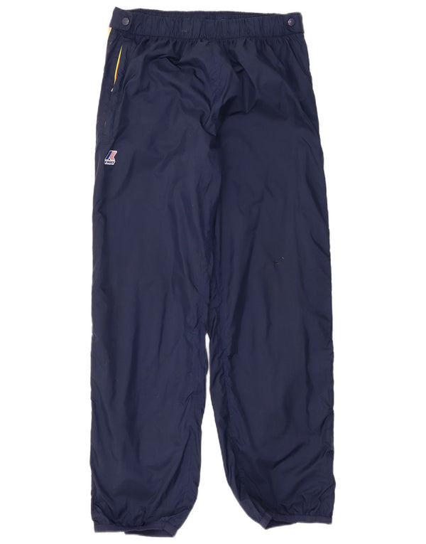 Pantaloni de jogging pentru femei K-Way Pantaloni impermeabili UK 14 Mediu Bleumarin în dungi