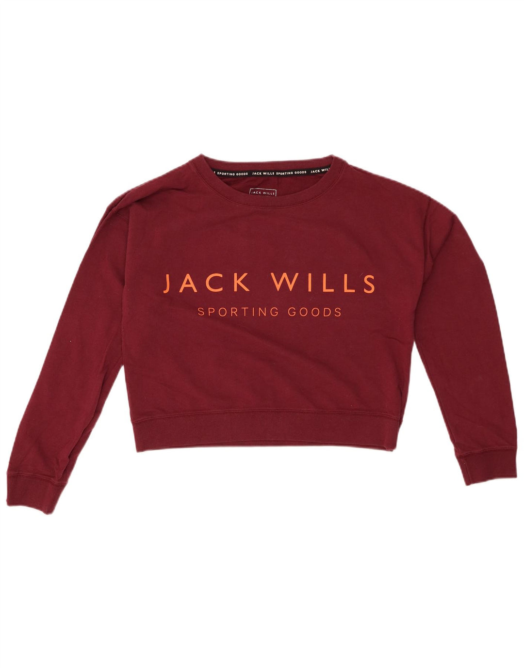 JACK WILLS Pulover oversize crop pentru femei UK 8 Maroon mic